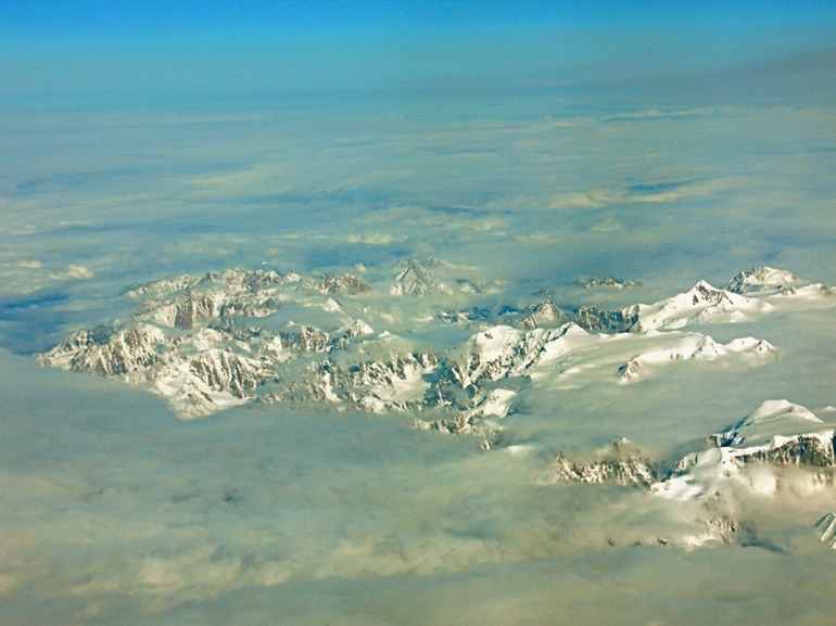Alask Mountains in the Clouds