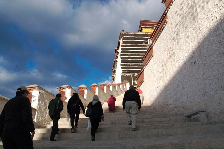 Climbing Potala Palace Steps