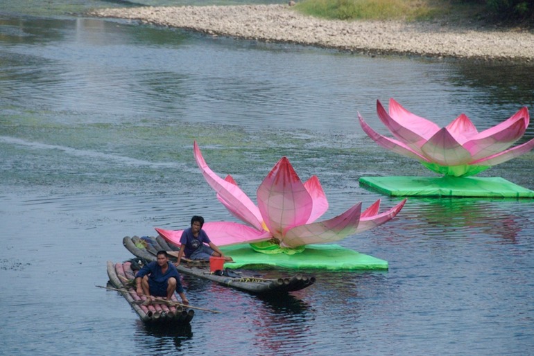 Flower Boats on Li River in Guilin