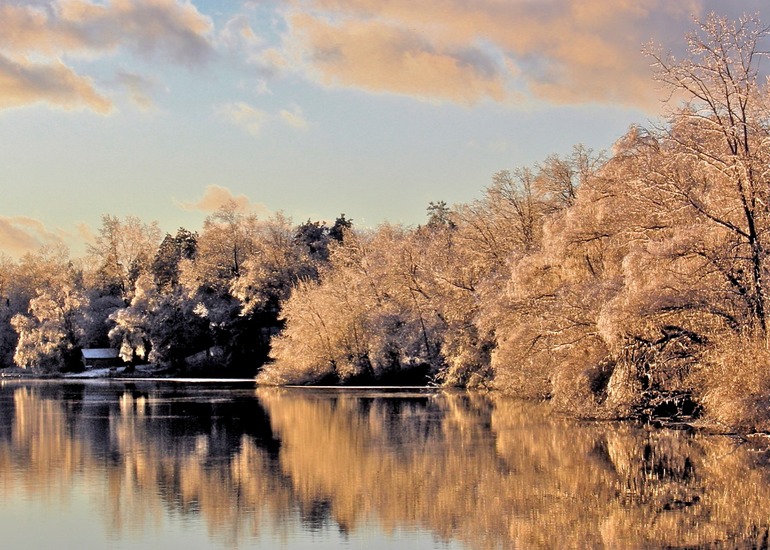 Lake on the Huron River in the Evening