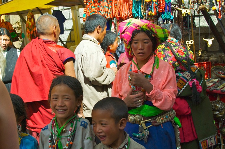 Pilgrims on Barkhor Street